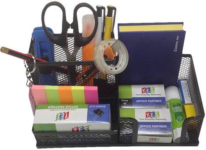 Y.E.S Office 3 Compartments Metal Wire Mesh Desk Organizer