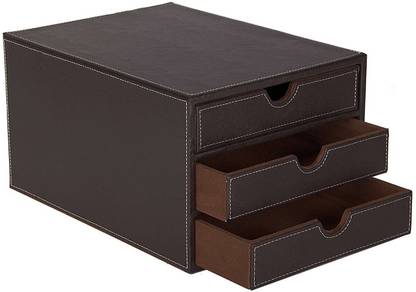 Artikle 3 Compartments Leather Sorter Drawer