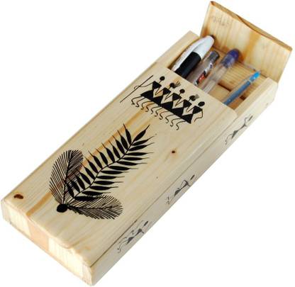 Villcart Vill10 1 Compartments Wooden Pen Box