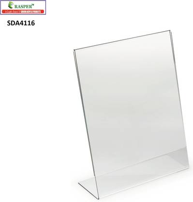 RASPER 1 Compartments Acrylic A4 Acrylic Display Stand Paper And Sign Holder