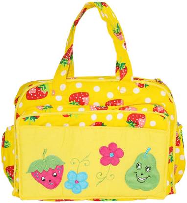 Tumble Yellow Strawberry Embroidery Baby Diaper Bag