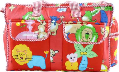 OLE BABY Multi Utility Jumbo Embroidery Picnic Print Tote Diaper Bag