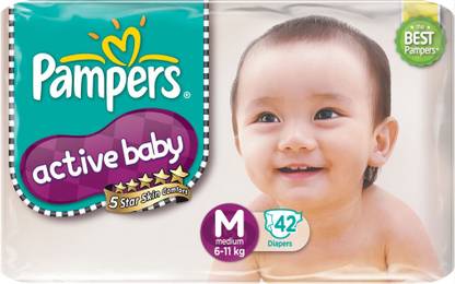 Pampers Active Baby Diapers Taped Medium Size