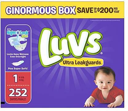 Luvs Ultra Leakguards Newborn Diapers Size 1, 252 Count