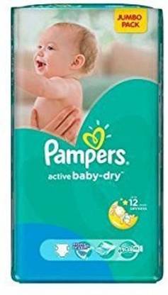 Pampers Active Baby Dry Diapers, Size 4, Jumbo Pack, - L