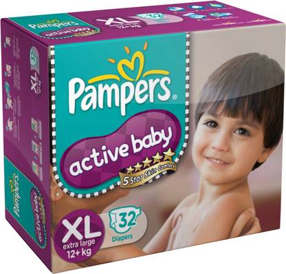 Pampers Active Baby Diapers Taped Extra Large Size