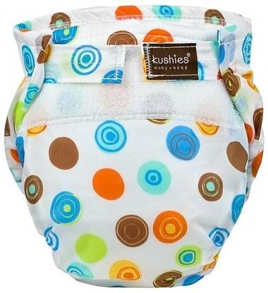 Kushies Ultra-Lite Diaper White Crazy Circles - New Born