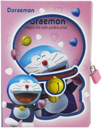 Shopaholic Doraemon Lock Diary Regular Diary Rulled 50 Pages
