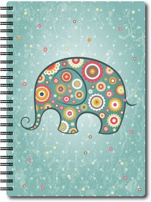 Nourish A4 Size RULED Pages Colourful Graphic Diary A4 Notebook Ruled 75 Pages