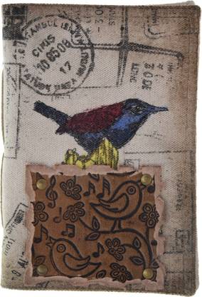 Craft Play Canvas Bird With Leather Music Note Patch A5 Diary Unruled 100 Pages