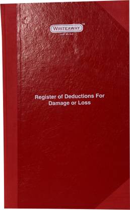 WRITEAWAY Register of Deductions for Damage or Loss (Pages 96) (Factory Act)(Pack of 2) A4 Writing Pad Ruled 96 Pages
