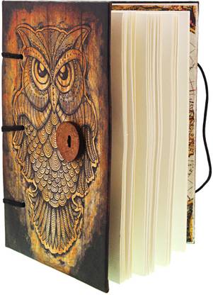 CRAFT CLUB Vintage Owl Print In Special Binding Regular Notebook Unruled 144 Pages