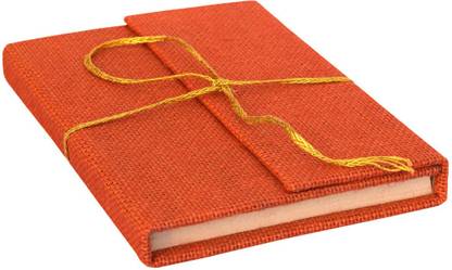 eShilp Handmade Diary Jute Fabric Cover Pasted Binding with Flap Size 18x13x1.3 Cm Regular Journal Unruled 85 Pages