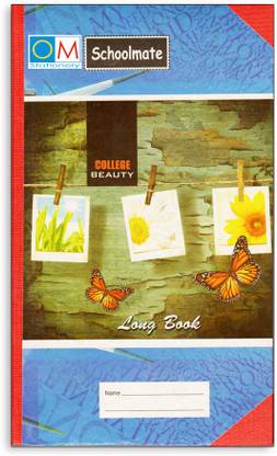 OmStationery Single Line Hard Cover Register (Pack of 6) Assorted Notebook Ruled 152 Pages