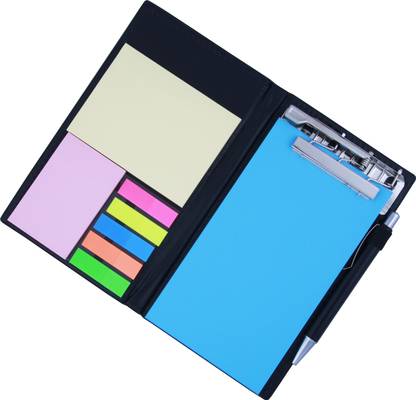 COI MEMO NEON BLUE NOTE PAD/MEMO NOTE BOOK WITH STICKY NOTES & CLIP HOLDER IN DIARY STYLE A5 Memo Pad UNRULED 50 Pages