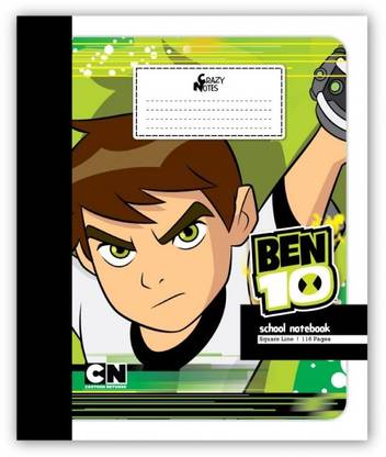 Chitra CBSE 116 Pages - BEN 10 (Pack of 8), Square Liners Regular Notebook Ruled 116 Pages