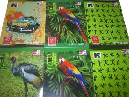bilt Regular and Animal Planet (Pack of 6) A4 Notebook Single Rule 400 Pages