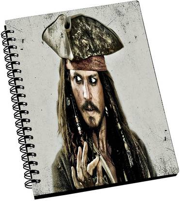 AMY Rough Captain Jack Sparrow Art A5 Notebook Ruled 288 Pages