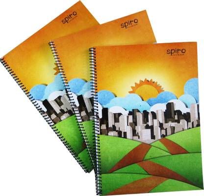 SPIRO SPIRAL BOUND, A4, 240 PAGES, MULTICOLOURED, PACK OF 3 A4 Notebook Single Line 240 Pages