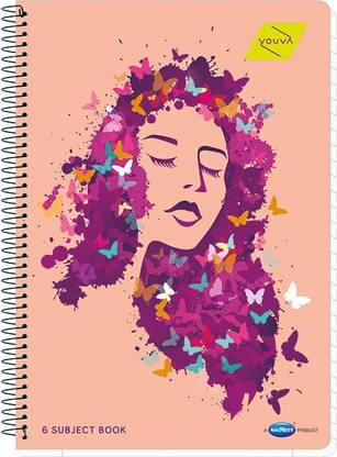 Youva Navneet-Youva 6 Subject Book A4 size (Spiral)-300 pgs A4 Notebook Single Rule 300 Pages