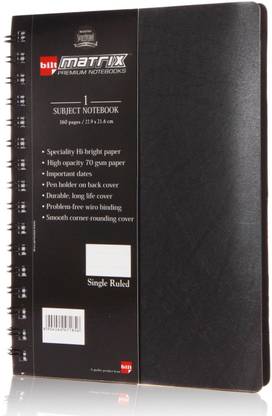 bilt Matrix Journal A5 Notebook Single ruling 160 Pages