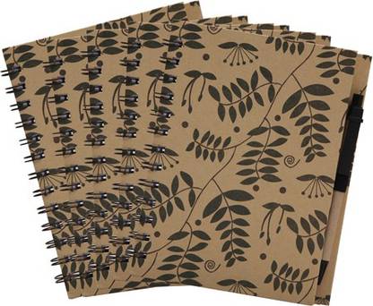 Easyhome Recycled Paper Handmade 5 pcs set A5 Notebook Ruled 140 Pages