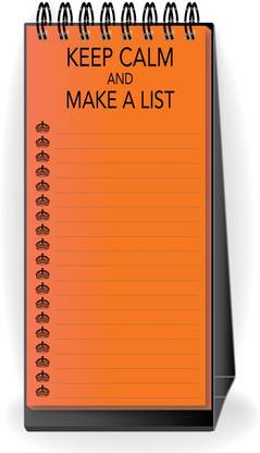Nourish Desktop Standing Keep Calm and Make a List Orange Regular Desk Planner Ruled 50 Pages