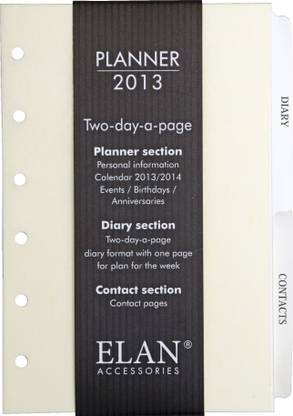 Elan Planner Refills - 2013 B7 Journal 250 Pages
