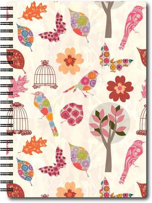 Nourish A4 Size Plain Pages Colourful Graphic Diary A4 Notebook Unruled 75 Pages