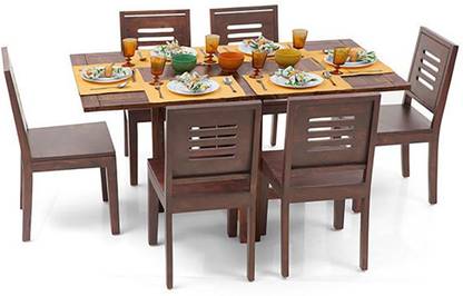 Urban Ladder Danton 3 - to - 6 Extendable Solid Wood 6 Seater Dining Table