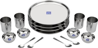 bhalaria Pack of 16 Steel Dinner Set