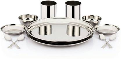 Pigeon Pack of 12 Steel Lunch Sparkle Dinner Set