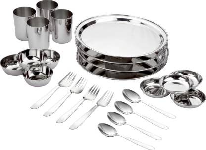 bhalaria Pack of 24 Stainless Steel Dinner Set