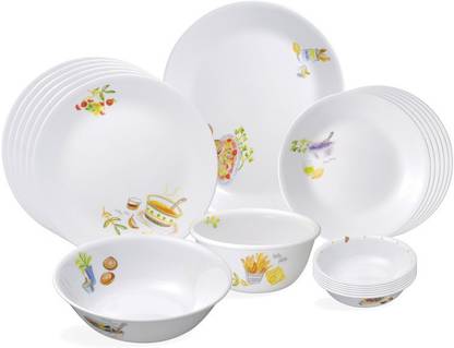 CORELLE Pack of 21 Glass Organic Recipe Dinner Set