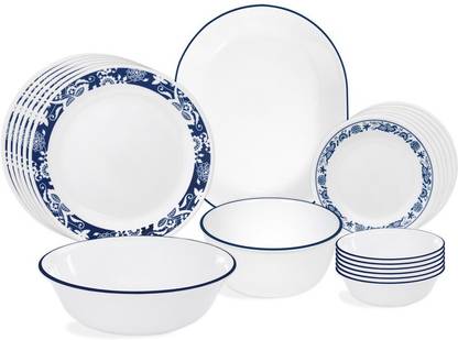 CORELLE Pack of 21 Glass True Blue Dinner Set