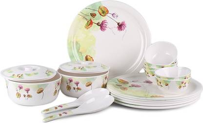 Servewell Pack of 18 Melamine Magical Flowers Dinner Set