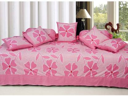 MEHAR HOME Cotton Floral Diwan Set