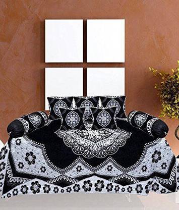 Skytex Chenille Floral Diwan Set