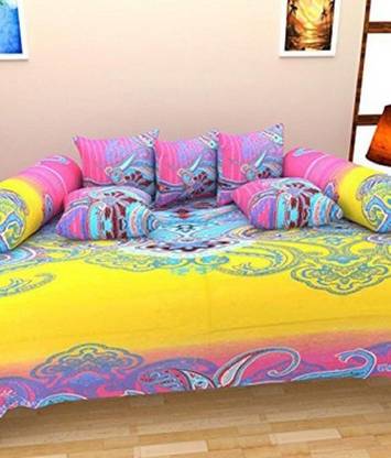 ZirconHomes Cotton Abstract Diwan Set