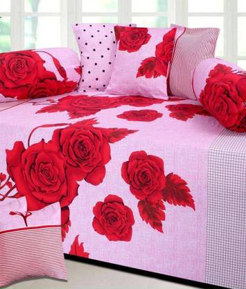 MN Decor Cotton Floral Diwan Set