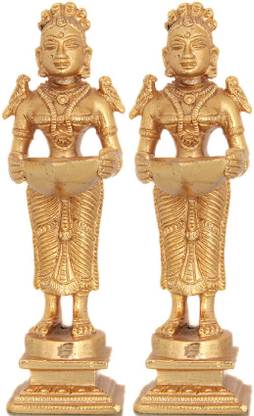 EXOTIC INDIA Deeplakshmi Pair Brass Table Diya