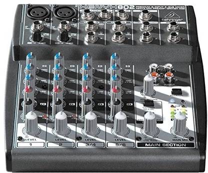 Behringer Xenyx 802 Premium 8-Input 2-Bus Mixer With Mic Preamps And British Eqs Wired DJ Controller