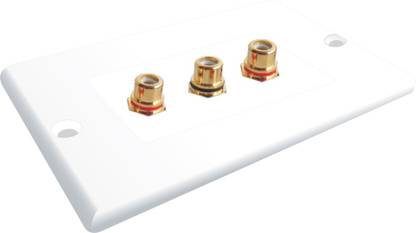 MX 3 SOCKET RCA FEMALE WALL PLATE FACEPLATE Dock