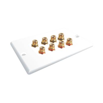 MX 8 SOCKET RCA FEMALE WALL PLATE FACEPLATE (114 X 70 mm) Dock