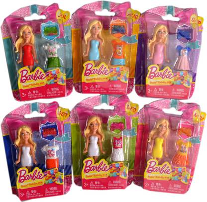 BARBIE Barbie Mini Birthday Dolls, Collection Of 6 Month Series
