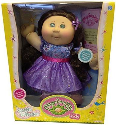 Cabbage Patch Kids Sparkle: Brown Hair/green Eyes/purple Dress