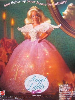 BARBIE Angel Lights Tree Topper Light Up Angel For Your Tree Top
