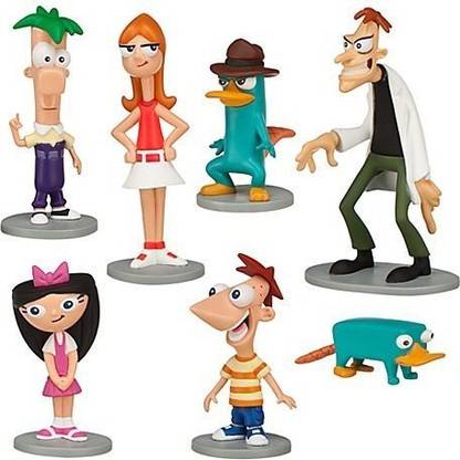 DISNEY Phineas And Ferb Figure Play Set -- 7-Pc