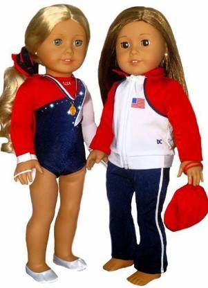 Doll Connections USA GYMNASTICS WARM-UP DANCE SET - Fits American Girl 18 inch Clothes Lot