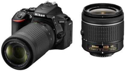 NIKON D5600 DSLR Camera Body with Dual Lens: AF-P DX Nikkor 18 - 55 MM F/3.5-5.6G VR and 70-300 MM F/4.5-6.3G ED VR